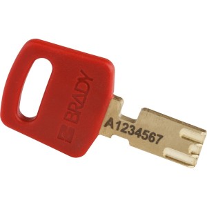 Kłódka Brady SafeKey Lockout, czerwona, z nylonowym kabłąkiem 25mm, różne klucze