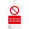 Tagout, przywieszka LOTO: "Do not use out of order" + miejsca na wpisy