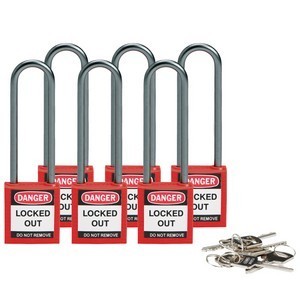 Kompaktowe kłódki Lockout-Tagout BRADY, ze aluminiowym kabłąkiem 50mm
