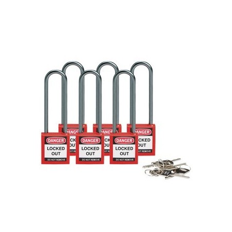 Kompaktowe kłódki Lockout-Tagout BRADY, ze aluminiowym kabłąkiem 50mm