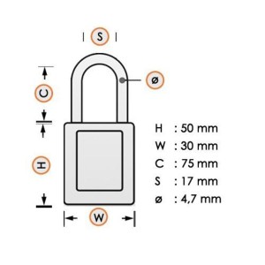 Kompaktowe kłódki Lockout-Tagout BRADY, ze aluminiowym kabłąkiem 50mm