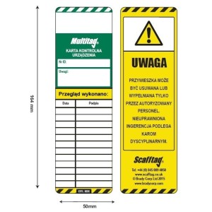 Kontrolka przeglądów drabin LadderTag, komplet: uchwyt+wkładka