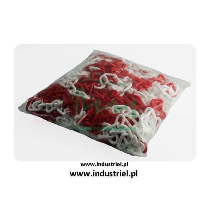 Słupek plastikowy biało-czerwony o wysokości 90cm, z kwadratową podstawą gumową