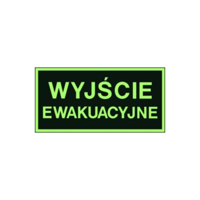 Znak BHP: Znak ewakuacyjny fotoluminescencyjny - Wyjście ewakuacyjne 15x30cm folia samoprzylepna,