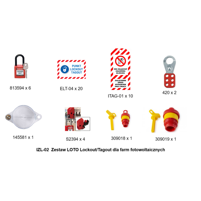 IZL-0 2  Zestaw LOTO Lockout/Tagout dla farm fotowoltaicznych