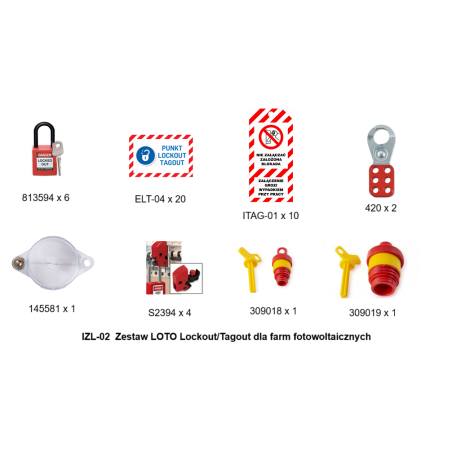 IZL-0 2  Zestaw LOTO Lockout/Tagout dla farm fotowoltaicznych