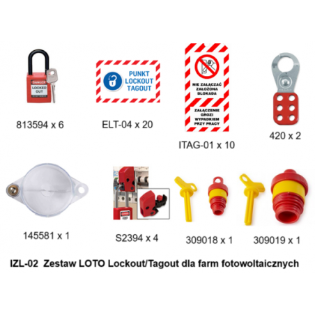 IZL-0 2  Zestaw LOTO Lockout/Tagout dla farm fotowoltaicznych
