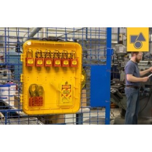 Stacja Lockout/Tagout na 12 kłódek, plastikowa, przemysłowa szafka na sprzęt LOTO (pusta stacja)