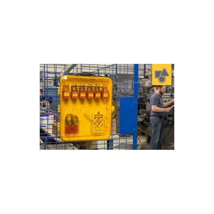 Stacja Lockout/Tagout na 12 kłódek, plastikowa, przemysłowa szafka na sprzęt LOTO (pusta stacja)
