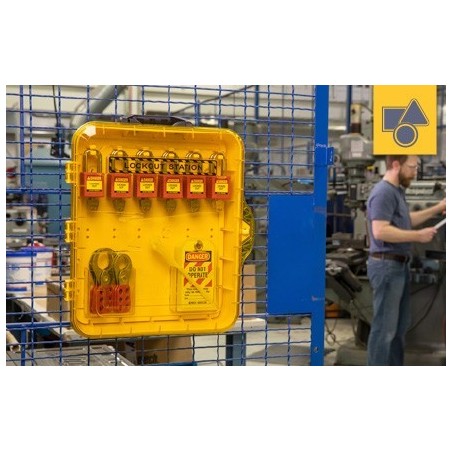 Stacja Lockout/Tagout na 12 kłódek, plastikowa, przemysłowa szafka na sprzęt LOTO (pusta stacja)