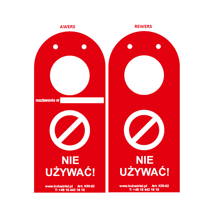 Kontrolka rusztowań "ScaffTag" w języku polskim, zawieszka zielona, 135x305mm z otworem na rusztowanie