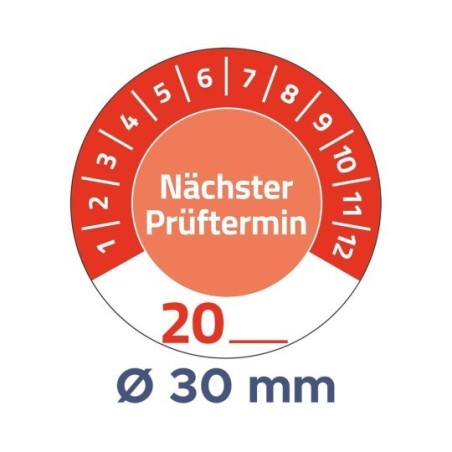 Avery 7904 Naklejki serwisowe na lata 20__, winylowe, Ø30, czerwone, 80 sztuk, Avery Zweckform