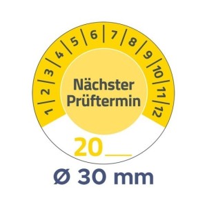 Avery 7905 Naklejki przeglądów okresowych na lata 20__, winylowe, Ø30, czerwone, 80 sztuk, Avery Zweckform