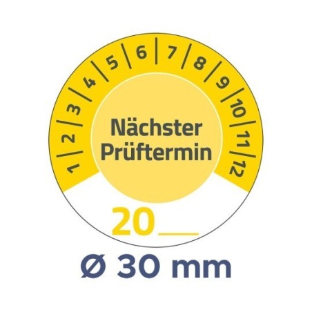 Avery 7905 Naklejki przeglądów okresowych na lata 20__, winylowe, Ø30, czerwone, 80 sztuk, Avery Zweckform