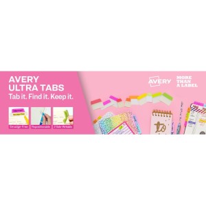 Avery 74769 Samoprzylepne zakładki indeksujące, różnokolorowe do opisu kartek, segregatorów