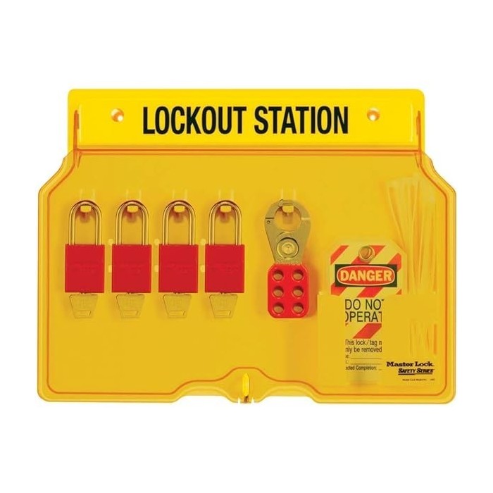 MasterLock 1482B Mała stacja, zamykana tablica Lockout/Tagout,  na sprzęt LOTO (pusta stacja)