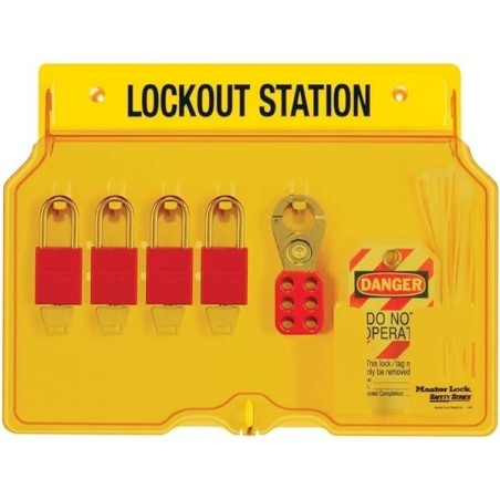 MasterLock 1482B Mała stacja, zamykana tablica Lockout/Tagout,  na sprzęt LOTO (pusta stacja)