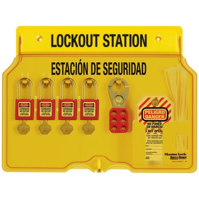 MasterLock 1482B Mała stacja, zamykana tablica Lockout/Tagout,  na sprzęt LOTO (pusta stacja)