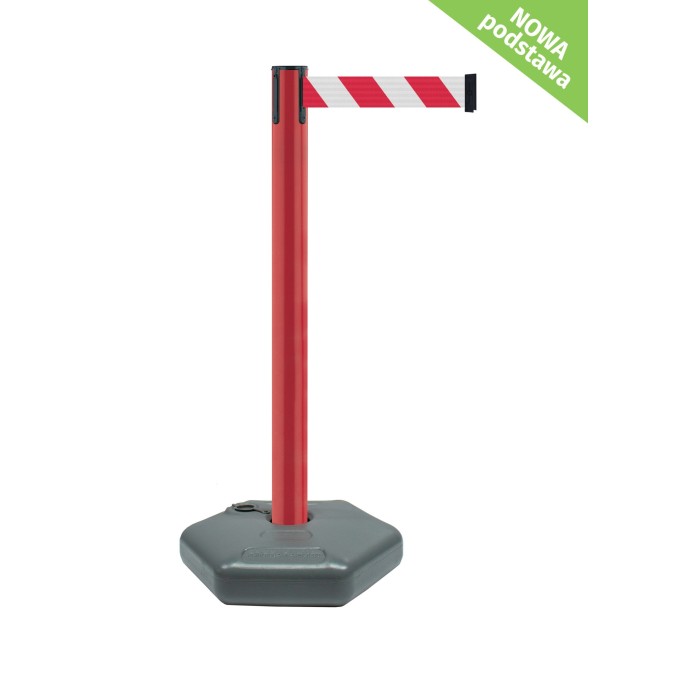 Słupek OUTDOOR z podstawą do napełnienia, z rozciąganą taśmą do 3,7m